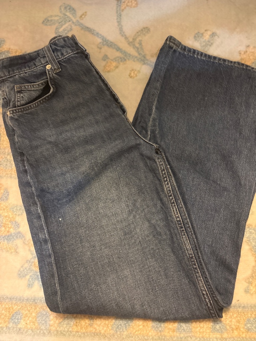 Free People We The Free Jeans Size 27  wide straight lButton Fly High Rise Denim